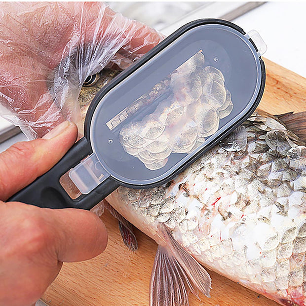 1Pcs Practical Fish Scale Remover Plastic Descaler Cleaning Scraper Kitchen Fruitr  Vegetable PeeleUseful Scraper Accessories